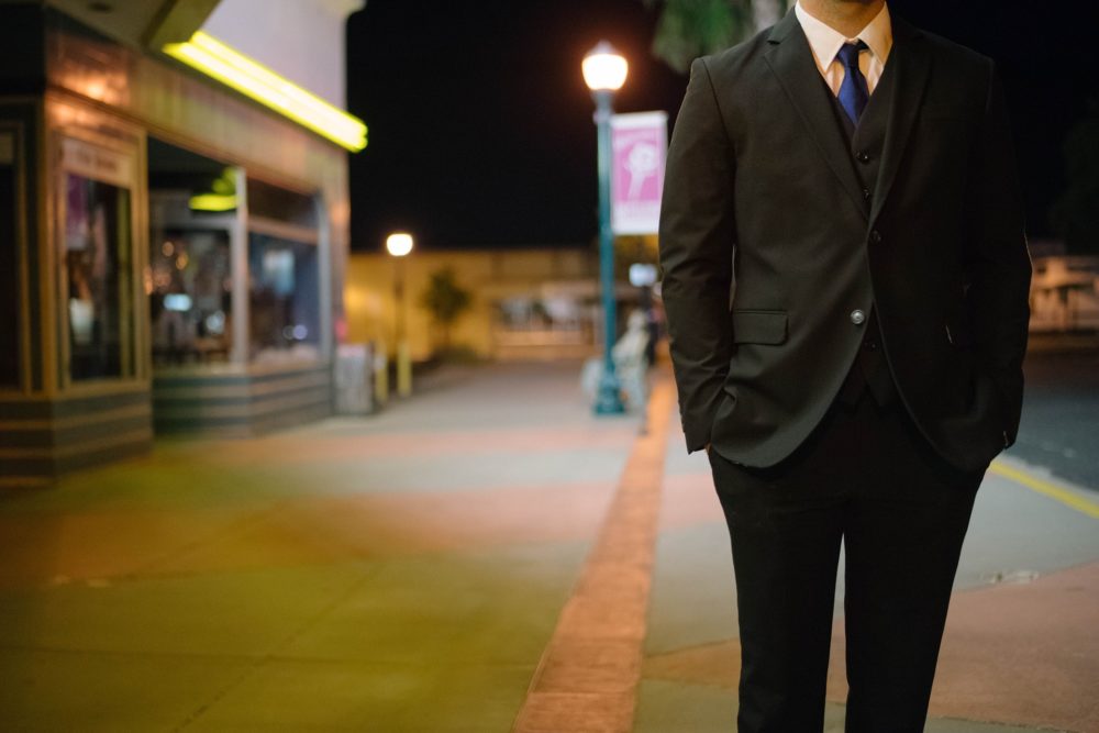 business person in suit standing