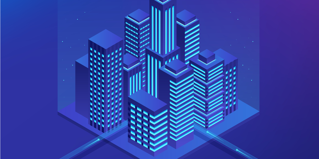 skyscraper isometric graphic art