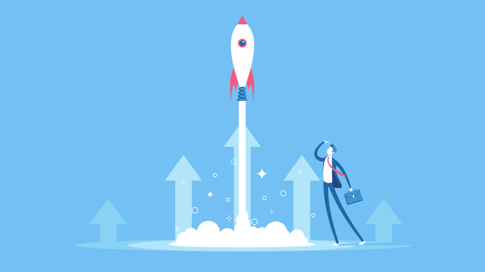 Businessman launches rocket into the sky